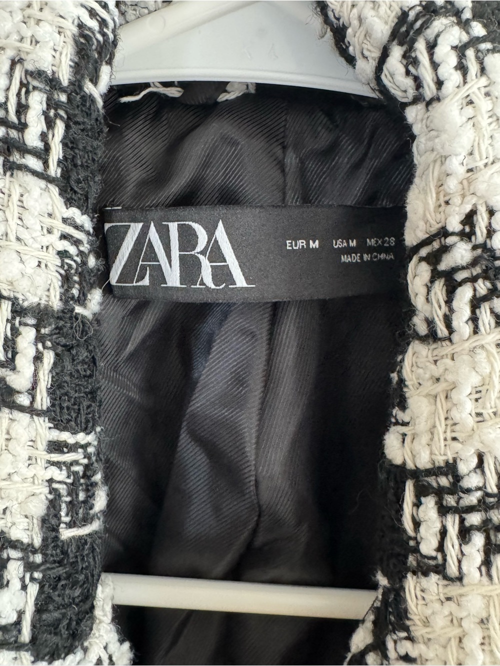 Zara Houndstooth Checkered Tweed Blazer size Medium - Picture 11 of 11